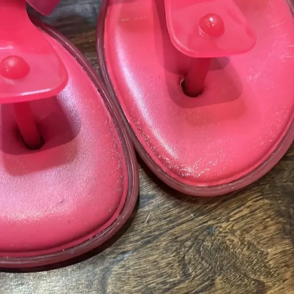 Mini Melissa Hot Pink Bow Jelly Sandal, 2!